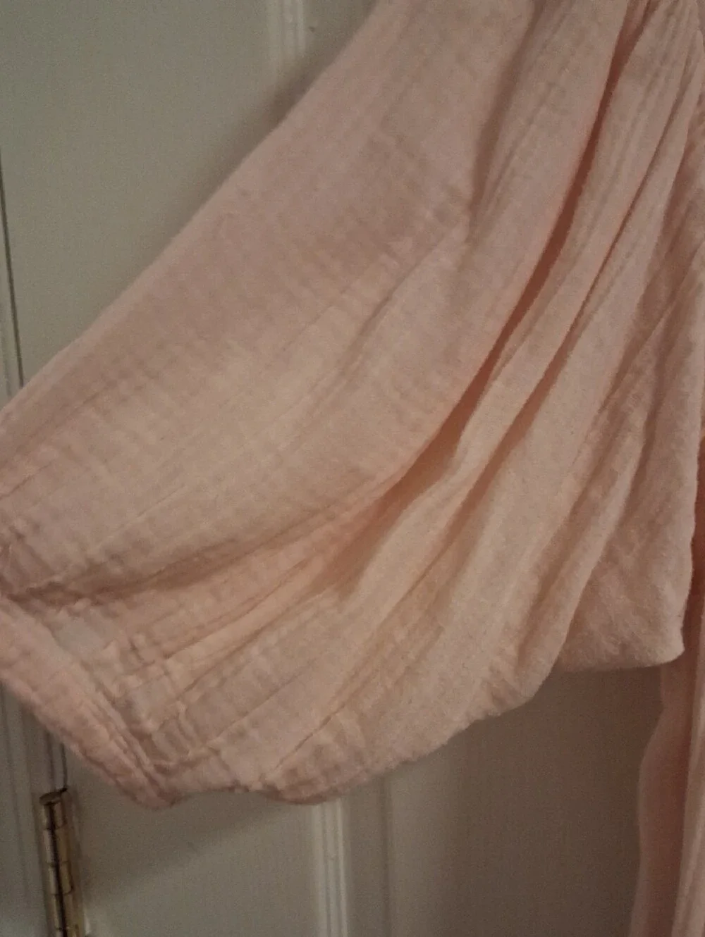 Free People Gauzy Tiered Peasant Tunic in Pale Pink
